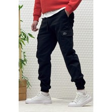 Erkek Beli Lastikli Likralı Kargo Cepli Gabardin Pantalon