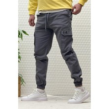 Erkek Beli Lastikli Likralı Kargo Cepli Gabardin Pantalon