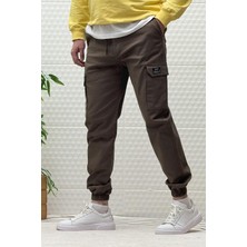 Erkek Beli Lastikli Likralı Kargo Cepli Gabardin Pantalon