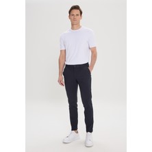 Slim Fit Dar Kesim Yan Cepli Pamuklu Esnek Armürlü Pantolon