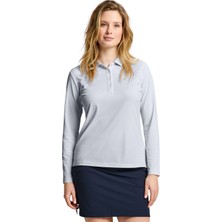 Slam Ws Tech Pique Polo Ls Kadın Gri Tişört