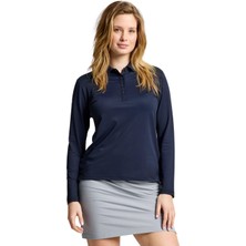 Slam Ws Tech Pique Polo Ls Kadın Mavi Tişört