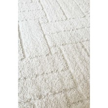 Kaymaz Taban Moopy Krem Bukleli Yumuşak Soft Dokuma Yolluk Halı Salon Halısı LP1001A_KREM