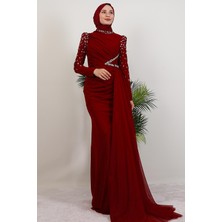 Gülşen Tesettür Abiye Bordo