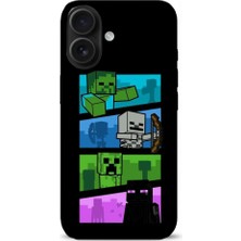 Minecarft Desenli iPhone 16 Kılıfı