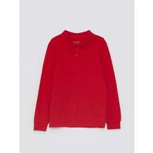Kids Polo Yaka Basic Uzun Kollu Kız Çocuk Tişört  (W2)