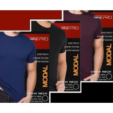 Tatkan - 3'lü - Erkek Sıfır Yaka Penye Modal Slım Fıt Sport T-Shırt