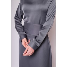 Harika Wear Gri Sade Iç Elbise (Ayrı Olarak Veya Feracenin Altına Giyilebilir)