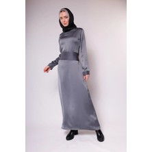 Harika Wear Gri Sade Iç Elbise (Ayrı Olarak Veya Feracenin Altına Giyilebilir)