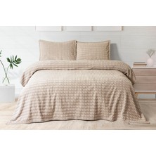 Merinos Modern Twist 3 Parça Çift Kişilik Battaniye Seti Kutulu 220X240 Mocha
