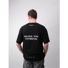 Unlock Your Potantial, Siyah Oversize Tişört