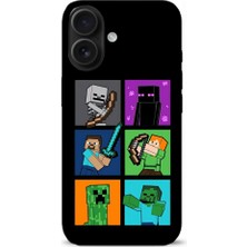 Minecarft Desenli iPhone 16 Plus Kılıfı