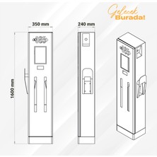 E 365 Dc Dikili Tip 10 Inç Ekranlı Acrel Sayaçlı Tek Kablolu Rfıd 40KW Şarj Istasyonu (Bireysel ve Ticari Kullanıcı)