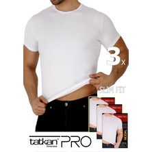 Tatkan - 3'lü - Erkek Sıfır Yaka Penye Modal Slım Fıt Sport T-Shırt