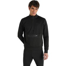 Hummel Loton Zip Neck Erkek Siyah Dik Yaka Sweatshirt