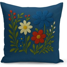 Çift Tarafı Dijital Baskılı Kırlent Kılıfı (Panç /punch Nakış Desen Görünümlü)