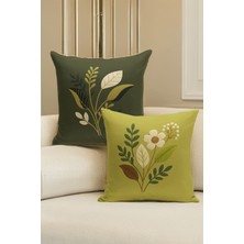 Çift Tarafı Dijital Baskılı  4'lü Kırlent Kılıfı Seti (Panç /punch Nakış Desen Görünümlü)