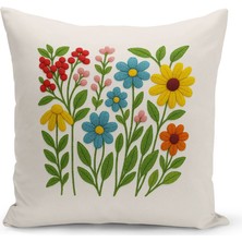 Çift Tarafı Dijital Baskılı Kırlent Kılıfı (Panç /punch Nakış Desen Görünümlü)