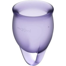 Rabixy Satisfyer Adet Kapları Lila 2'li Set - Feel Confident Menstrual Cup Lila