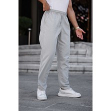 Rahat Keten Karışımlı Bağcıklı Pantolon