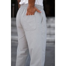 Rahat Keten Karışımlı Bağcıklı Pantolon