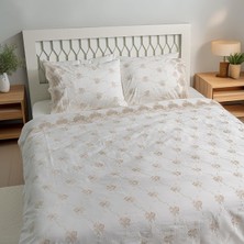 Iris Işlemeli Pamuk Saten Çift Kişilik 6 Parça Nevresim Takımı