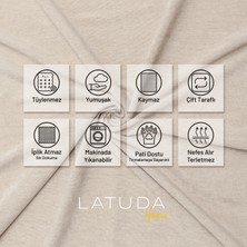 Latuda Concept Kaymaz Koltuk Örtüsü Çift Taraflı Mikrofiber Şönil 175x300 cm Kil – Kedi Köpek ve Çocuk Dostu