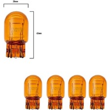( 5 x Adet ) 1 Set Amber T20 1016 Çiftduy Japon Dipsiz Ampul 12V T20 1016 21/5W Amber