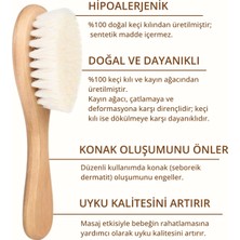 Nami Baby Keçi Kılı Bebek Fırça ve Ahşap Saplı Tarak Set- Taşıma Keseli Tarak Seti
