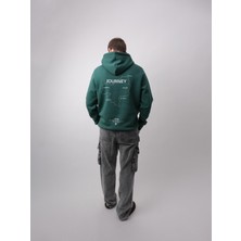 Journey, Yeşil Oversize Kapüşonlu Sweatshirt