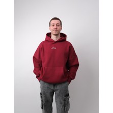 Journey, Bordo Oversize Kapüşonlu Sweatshirt