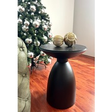 Bowl Modern Yan Sehpa Mantar Bohem Sunta Tabla Alüminyum Gövde 53 x 42 cm Minimalist Demonte