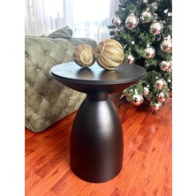 Bowl Modern Yan Sehpa Mantar Bohem Sunta Tabla Alüminyum Gövde 53 x 42 cm Minimalist Demonte