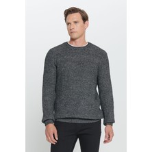 Standart Fit Normal Kesim Bisiklet Yaka Pamuklu Triko Kazak