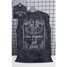 Guns N' Roses Good Time Sırt Baskılı Yıkamalı Kolsuz Tişört,unisex Rock Band Temalı Sıfır Kol Atlet