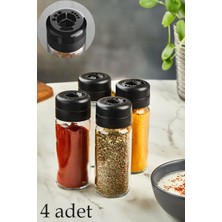 Star Döner Kapaklı Cam Baharatlık Seti 245 ml 4 Adet