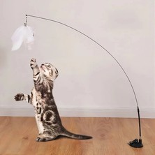 Vantuzlu Tüylü Zilli Kedi Oyun Oltası