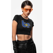 Yıldızlı Be Yazılı Crop Top, Kadın Billie Eilish Temalı Crop Bluz