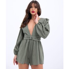 Edolika 6528 Tulum Elbise-Haki