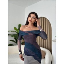 Edolika Sevilla Madonna Yaka Tül Elbise