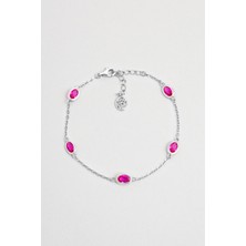 Pembe Rüya 18 Ayar Sarı Altın Kaplama 19 cm Gümüş Minimal Bileklik