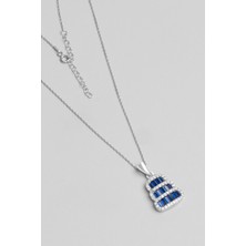 Yakamoz Basamağı 18 Ayar Beyaz Altın Kaplama 44 cm Gümüş Kolye