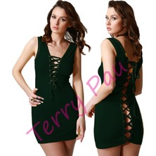 Hafif Giyim TP101192 Arkası Açık  Mini Elbise