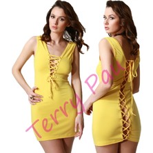 Hafif Giyim TP101192 Arkası Açık  Mini Elbise