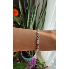 Xuping Damla Figürlü Aralıklı Zirkon Taşlı Silver Bileklik