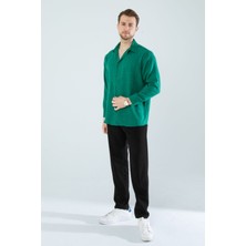  Mevsimlik Keten Dokulu Uzun Kollu Oversize Erkek Geniş Kalıp Gömlek(Ürün Geniş Kesimdir)