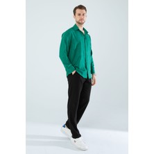  Mevsimlik Keten Dokulu Uzun Kollu Oversize Erkek Geniş Kalıp Gömlek(Ürün Geniş Kesimdir)