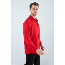  Mevsimlik Keten Dokulu Uzun Kollu Oversize Erkek Geniş Kalıp Gömlek(Ürün Geniş Kesimdir)