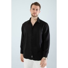  Mevsimlik Keten Dokulu Uzun Kollu Oversize Erkek Geniş Kalıp Gömlek(Ürün Geniş Kesimdir)