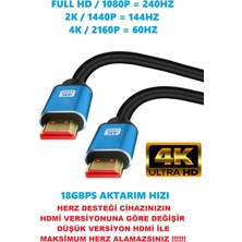 4K HDMI Kablo Premium Gaming Sinema Tv Uydu Uyumlu